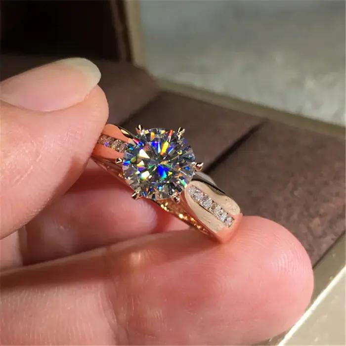 Bague de mariage CC&BYX en zircone cubique élégante avec tracker d'humeur pour femmes pour mariage fiançailles et occasions spéciales