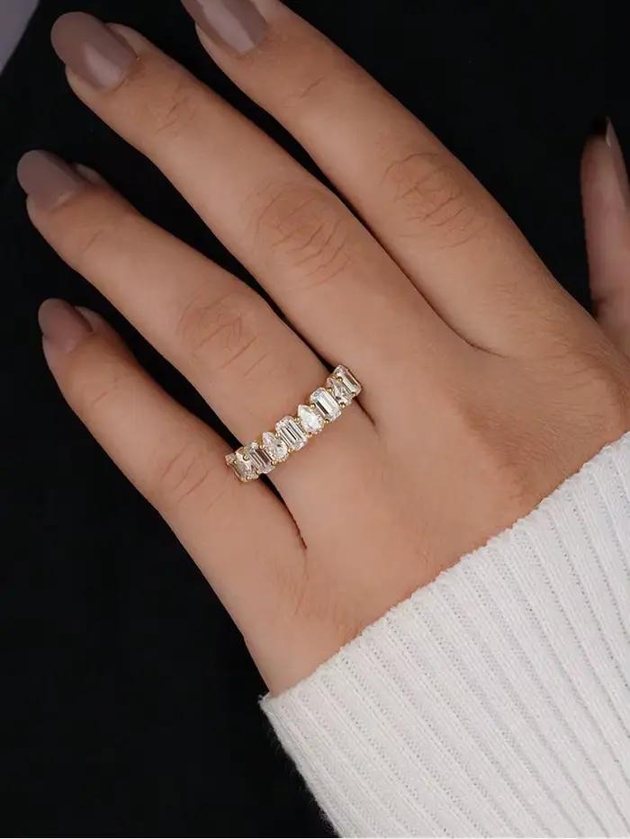 Bague en argent Sterling 925 pour femmes, magnifique, classique, rectangulaire, poire, Zircon, fiançailles, mariage, mode, bijoux fins de haute qualité