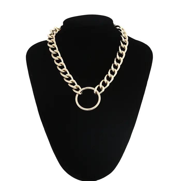 Collier Chaîne Massif Gothique Grunge Ras Du Cou Pour Fêtes Occasions Spéciales Plaquées Argent Or Antique