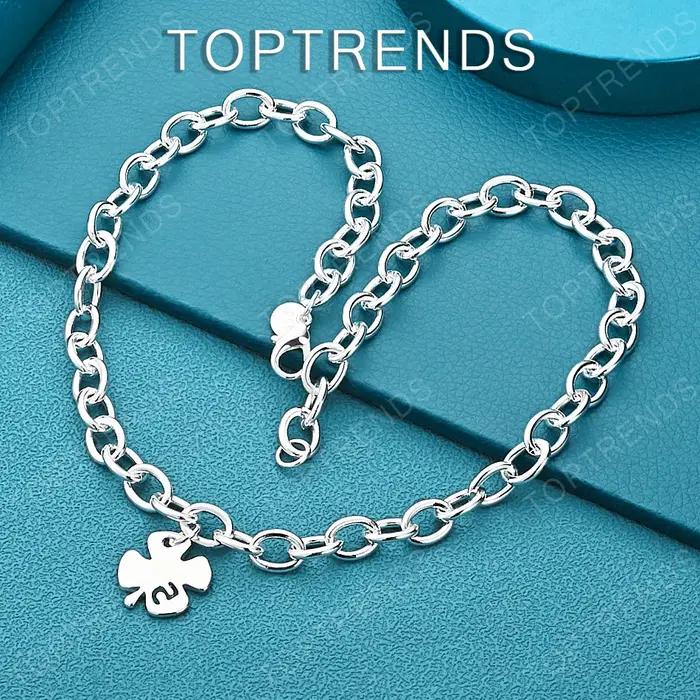 Collier avec pendentif trèfle à quatre feuilles en argent Sterling 925 pour femme occasion spéciale cadeau anniversaire noel trèfle symbole chance