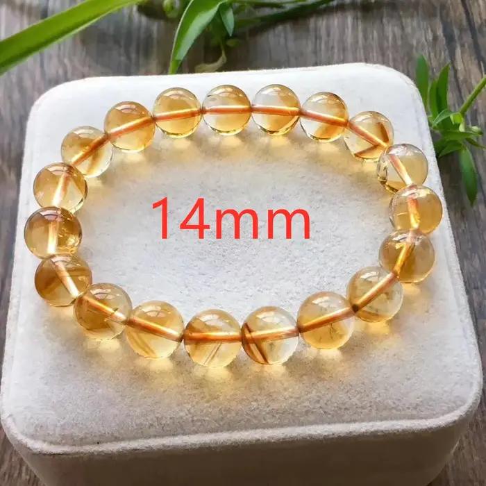 Bracelet en citrine naturelle véritable pour femmes et hommes, perles rondes de 7 à 12 mm, bracelet à brins pour occasions spéciales et cadeau d'anniversaire