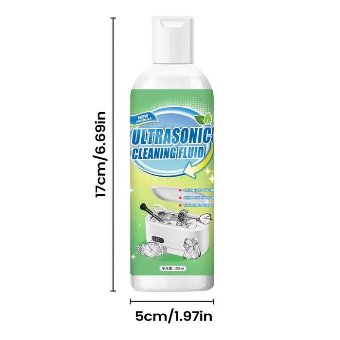 Solution nettoyante à ultrasons pour bijoux, 180 ml, liquide de nettoyage, concentré pour le nettoya
