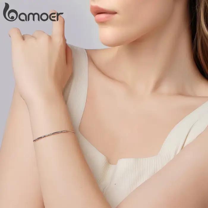 Bracelet en Argent Sterling 925 Code Morse Je T'aime Perles Vintage Pour Femmes Occasions Spéciales