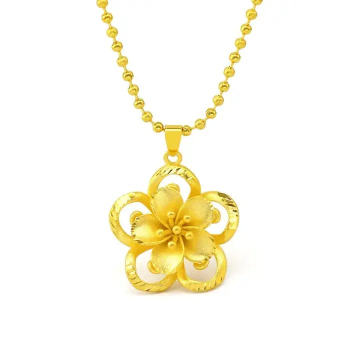 Pendentif tournesol en or pur 999