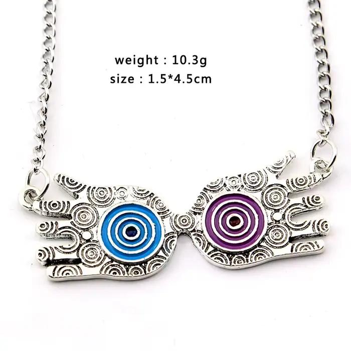 Collier pendentif lunettes dessin animé Anime Luna Lovegood Demon Eyes bijou cosplay cadeau femme homme fantastique magique