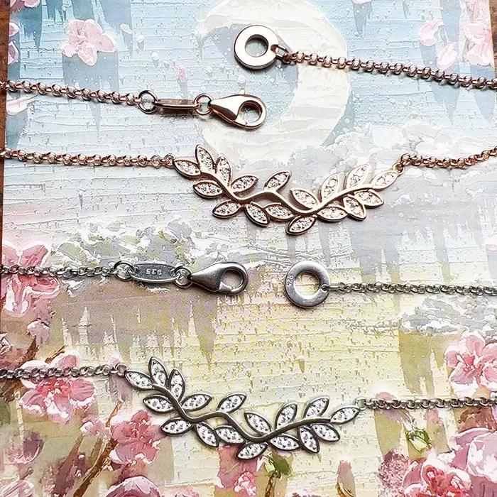 Collier feuilles vrilles