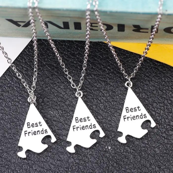 Ensemble de 3 pièces tendance de collier meilleur ami pour femmes et hommes