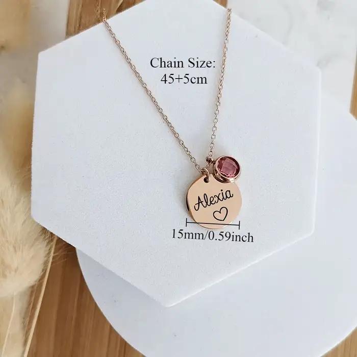 Collier personnalisé avec nom de pierre de naissance pour la fête des mères, pendentif avec texte et date gravés personnalisés, cadeau spécial pour grand-mère, Mimi 2025