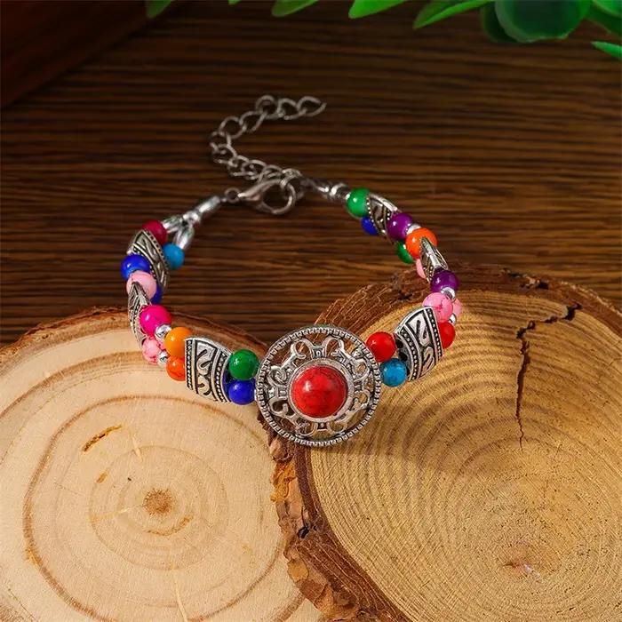 Bracelets Bohèmes Turquoise Perles Colorées Élégants Pour Femmes Occasions Spéciales Vacances Fêtes Cadeaux