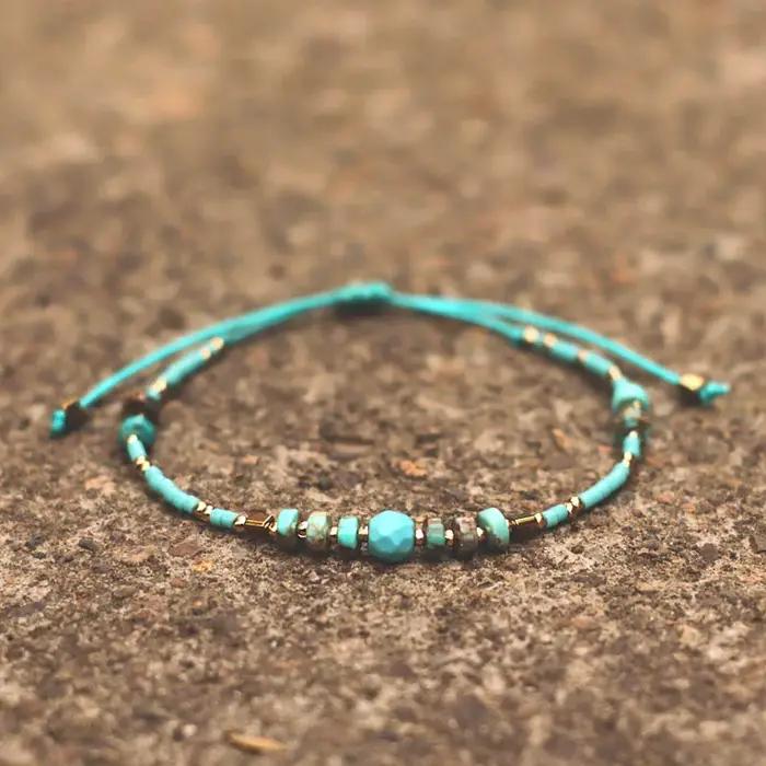 Bracelet bohémien en pierre Howlite naturelle pour femmes