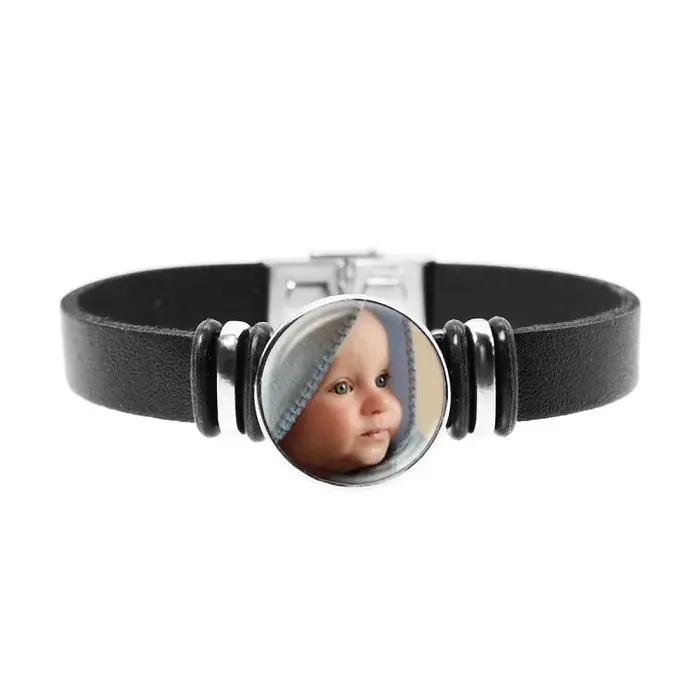 Bracelet en cuir personnalisé avec boutons réglables pour homme et femme pour célébrer les moments spéciaux et offrir à la famille et aux amis