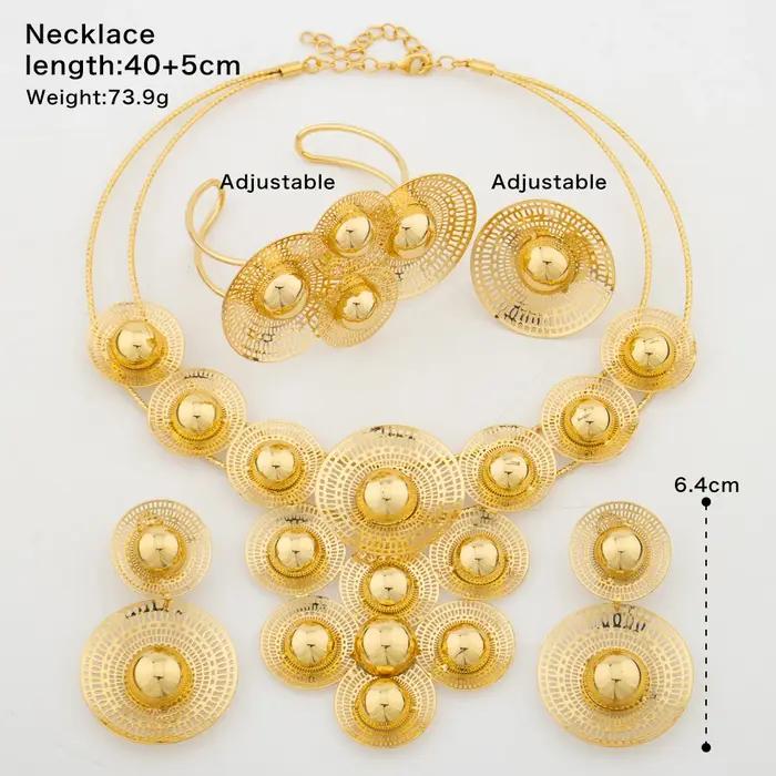 Ensemble de bijoux plaqué or de Dubaï pour femme