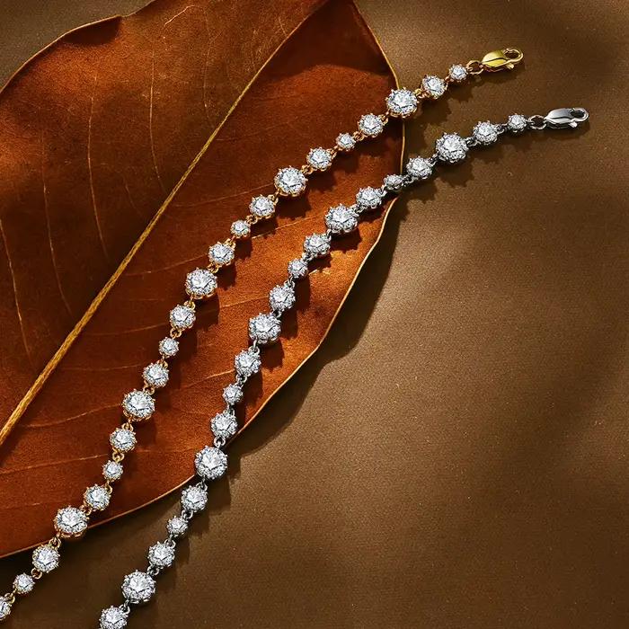 Charmant Original Moissanite Tennis Bracelet laboratoire diamant D couleur S925 argent unisexe avec certifié bijoux fins cadeaux offre spéciale
