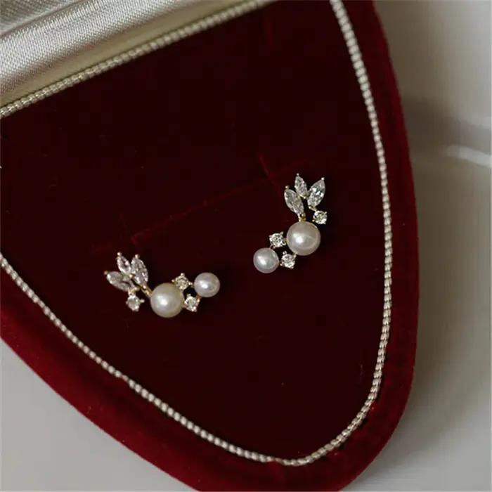 Boucles d'oreilles plaquées or 14 carats en argent Sterling 925 pour femmes