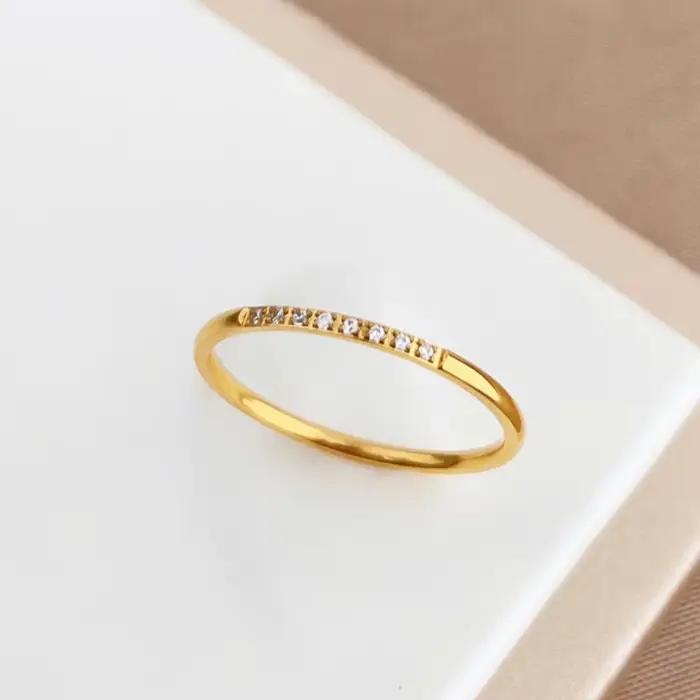 Bague CZ fine de 1mm