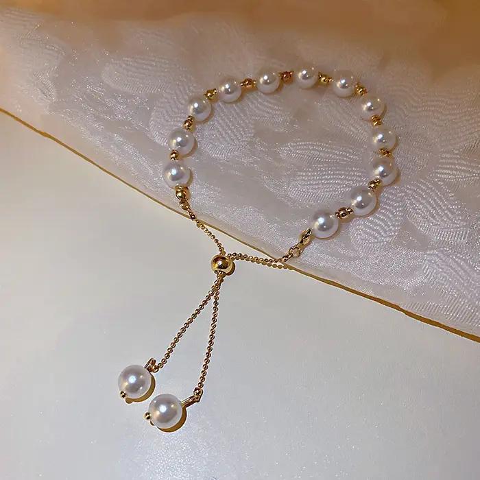 Bracelet en perles baroques simulées pour femmes élégantes occasions spéciales anniversaires mariages cadeaux festifs