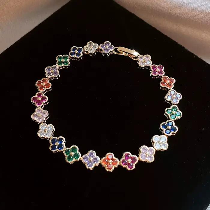 Bracelet fleur Zircon irrégulier pour femmes mode OL cadeau professionnel occassions spéciales