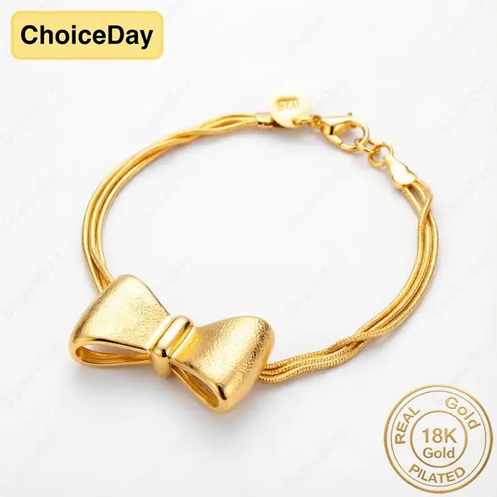 Bracelet délicat en or plaqué 18 carats avec nœud givré pour femmes - Bijoux cadeau tendance, accessoires pour mariage et fête