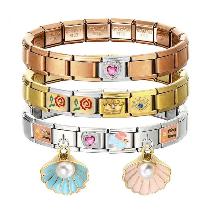 Bracelet italien en acier inoxydable pour femmes