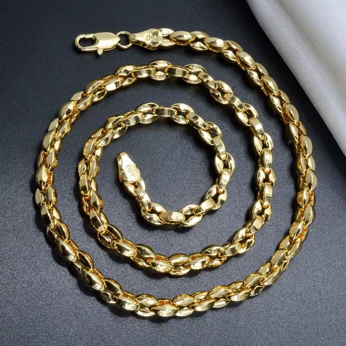 Hiphop Punk bordure collier cubain pour hommes couleur or 18K collier en cuivre italien mode mariage fiançailles bijoux accessoires