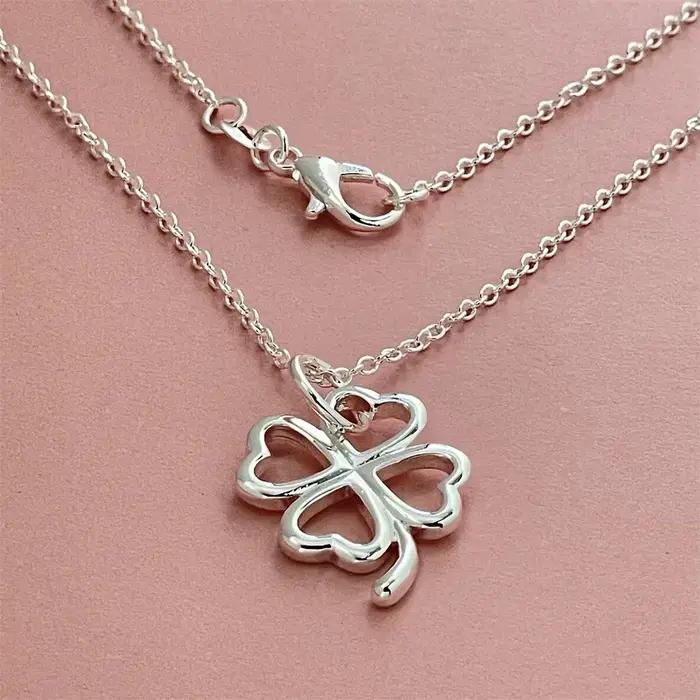 Collier en argent Sterling 925 avec pendentif coeur romantique et mignon pour femmes occasions spéciales mariage fiançailles fête vacances