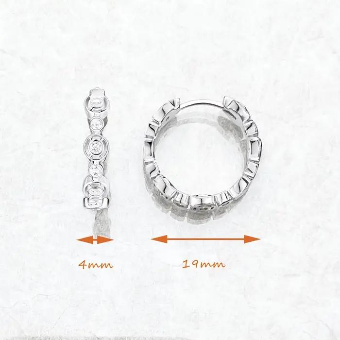 Boucles d'oreilles créoles en argent regardé 925 pour femmes