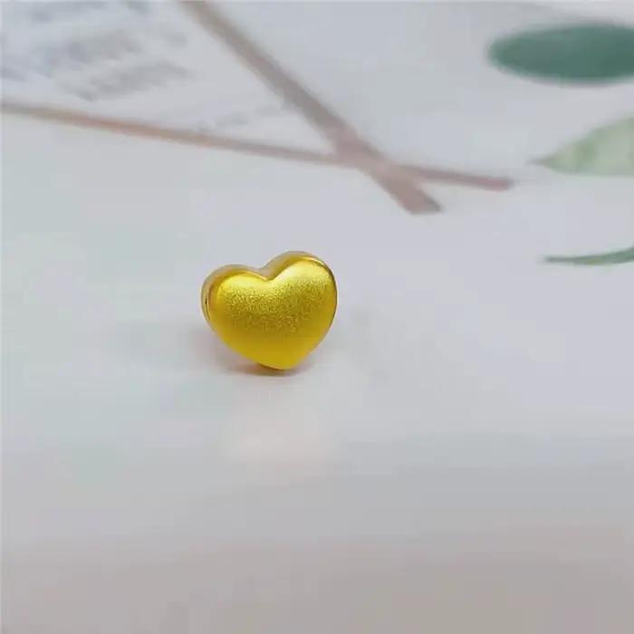 Collier avec pendentif en forme de cœur en or pur 999, or véritable 24 carats pour femmes, bijoux fi
