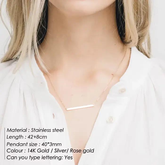 Collier Monogramme en Acier Inoxydable Plaqué Or Classique Pour Femme Occasions Spéciales Anniversaire Bureau École Fête