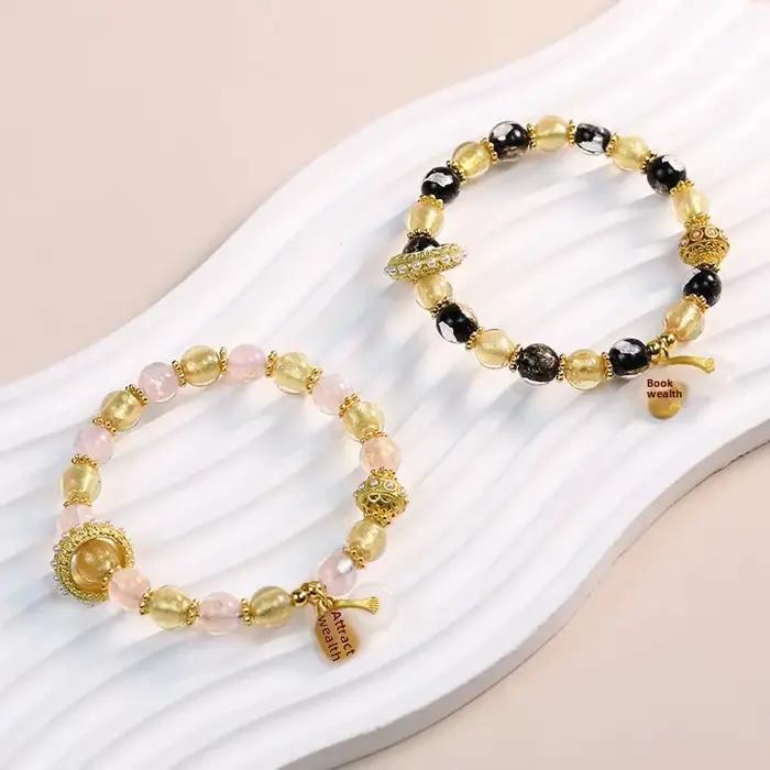 Bracelet porte-bonheur béni, temple de luxe léger, bijoux culturels et créatifs, encens, glaçage de cendres, chaîne à main, cadeau pour filles