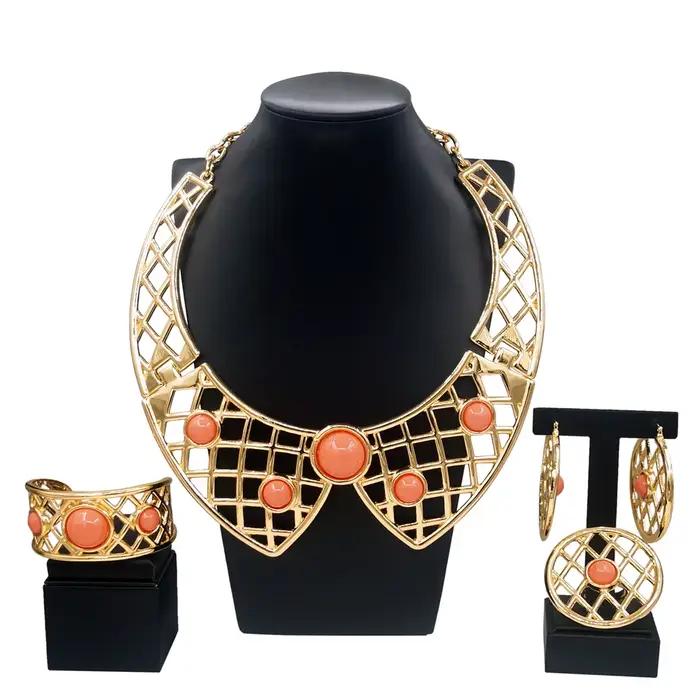 Ensemble de bijoux à la mode pour femmes, collier à nœud, Style découpé en maille, Bracelets pour Ba