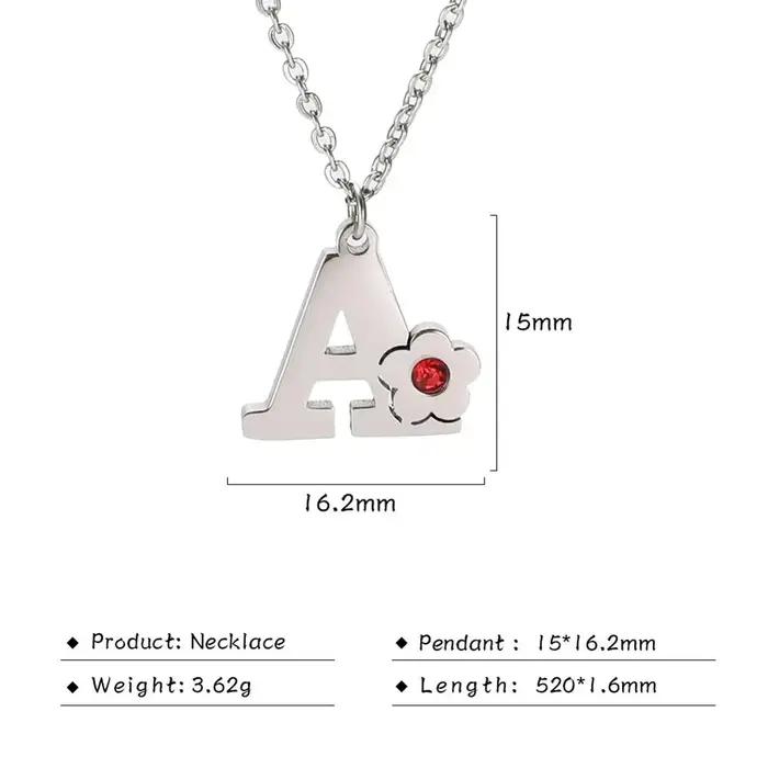Cazador – collier avec lettres de l'alphabet en cristal