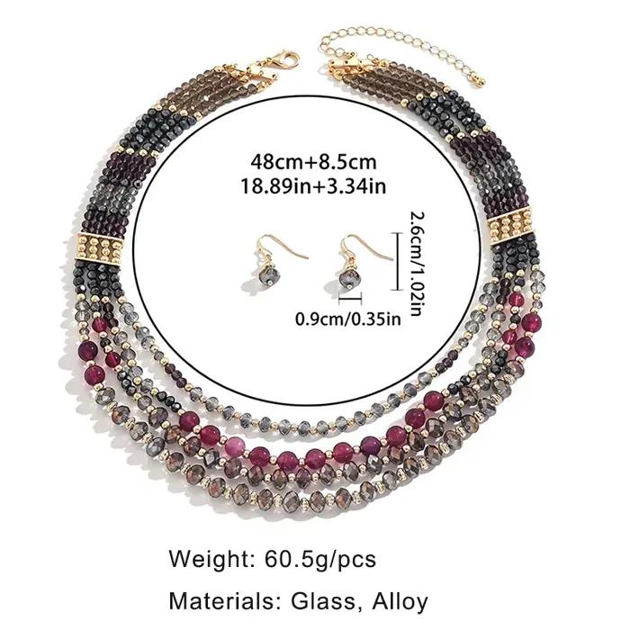 Collier de perles de verre multicouches pour femmes, bijoux de mode, accessoires de fête intemporels, nouveau design, vente en gros, cadeaux MQF313