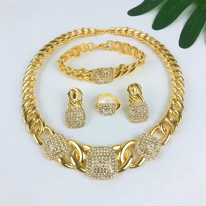 TITI Vintage femmes collier Bracelet boucle d'oreille bague ensemble de bijoux style minimaliste mod