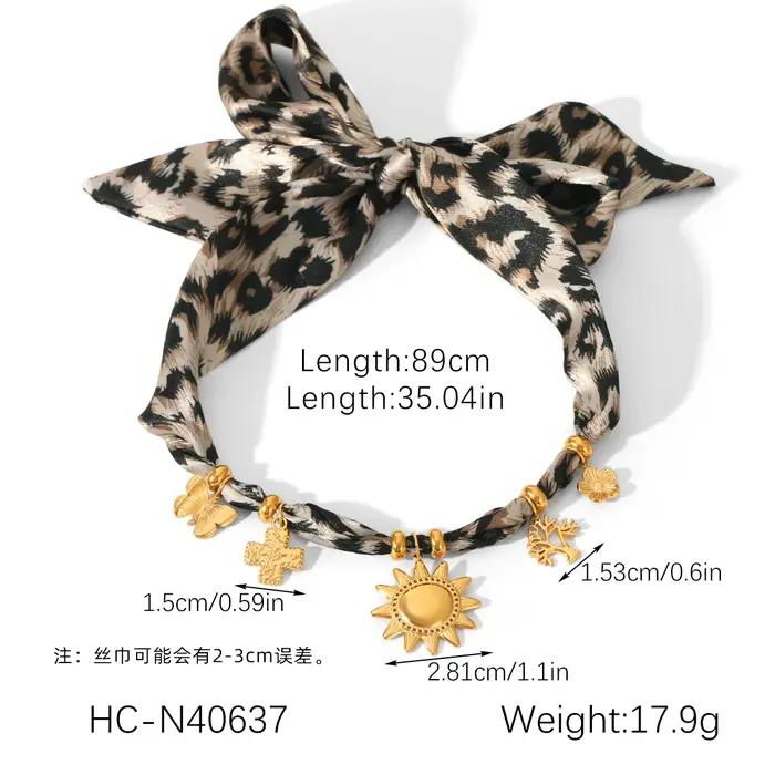 Ensemble collier et bracelets de luxe imprimé léopard, plaqué or 18 carats, en acier inoxydable, pour femme, cadeau de bijoux