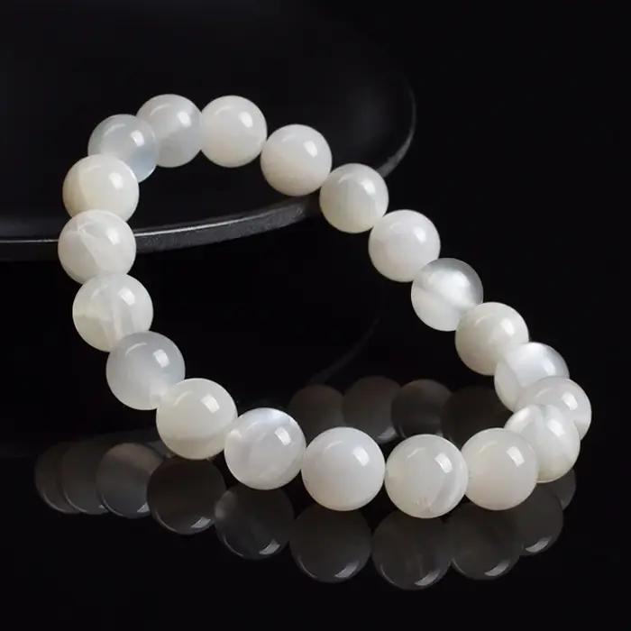 Bracelet en pierre de lune blanche naturelle véritable