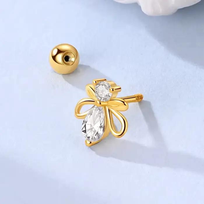 Boucle d'oreille en argent Sterling 925, trèfle à quatre feuilles, œil porte-bonheur, pour femmes, bijoux fins, cadeaux d'anniversaire