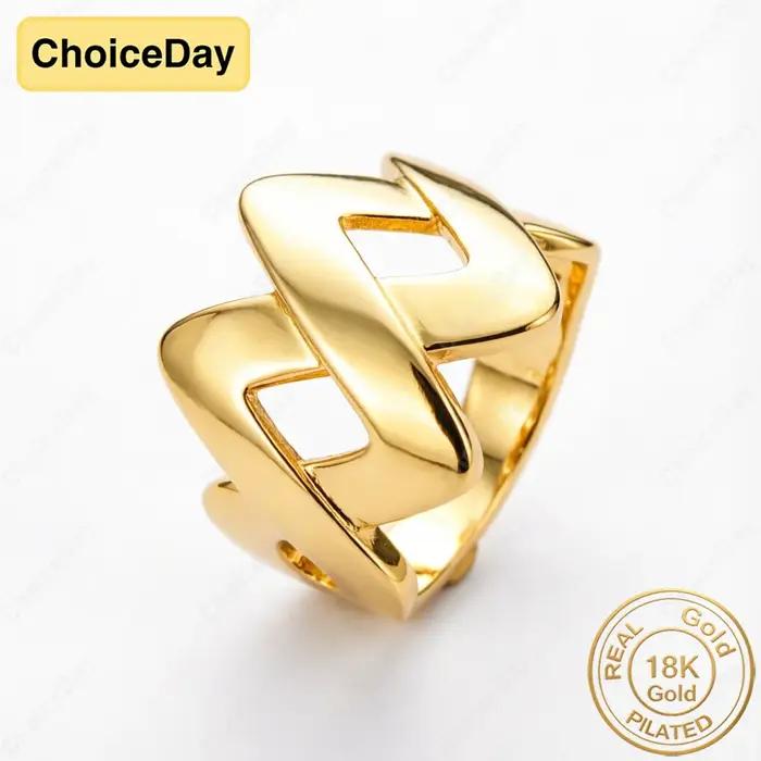 Bague géométrique plaquée or 18 carats pour femme, bijou tendance, cadeau, accessoires pour mariage