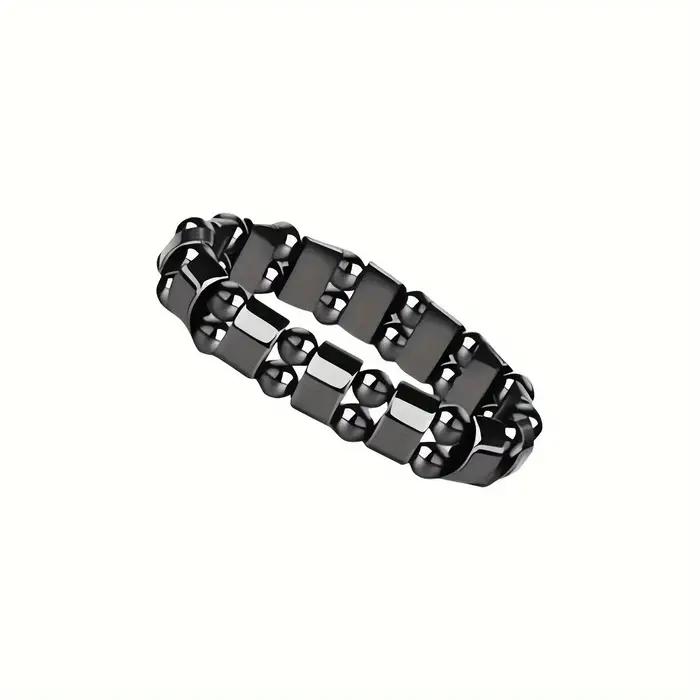 Bracelet en pierre de calcul biliaire noir pour hommes et femmes élégant bracelet magnétique de bien-être pour occasions quotidiennes et spéciales