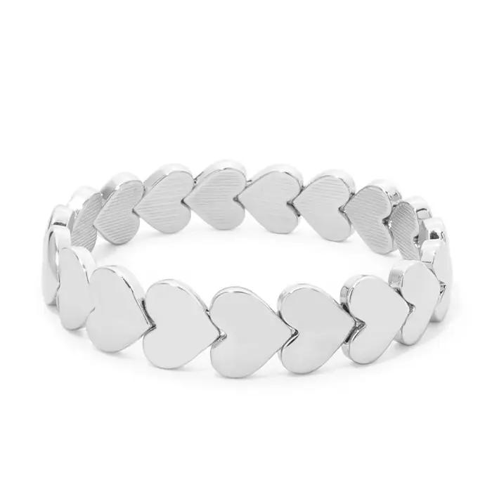 Bracelet en forme de cœur JOLDHAF avec réglage élastique, or plaqué, perles colorées, pour femmes, bijou unique, design moderne, occassions spéciales