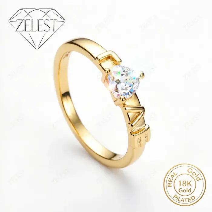 Bague en argent sterling 925 plaqué or 18 carats avec chiffres romains exquis