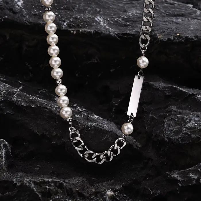 Collier à maillons gourmette Hip Hop pour hommes et garçons, collier perlé classique 216.239., cadeau de bijoux de haute qualité