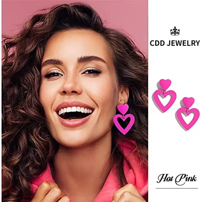 Boucles d'oreilles coeur pendantes Conversation
