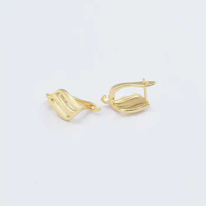 Crochets de boucle d'oreille plaqués or 18 carats pour femmes, accessoires de bijoux, boucles d'oreilles de mariage, bricolage exécutif, fait à la main, vente en gros, nouveau, 1 paire