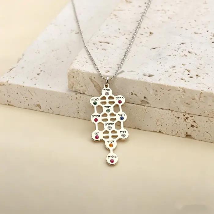 Collier Kabbalah, pendentif des dix Sephiroth, bijoux d'inspiration juive, cadeau pour les mystiques