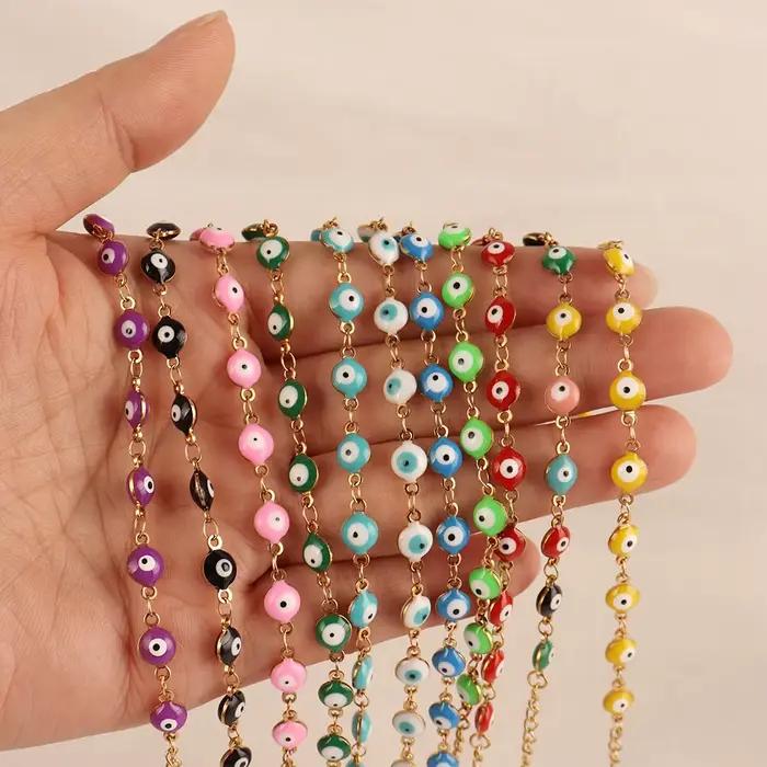 Collier en acier inoxydable 316L couleur or chaîne colorée bijou de mode punk pour femmes occasions spéciales
