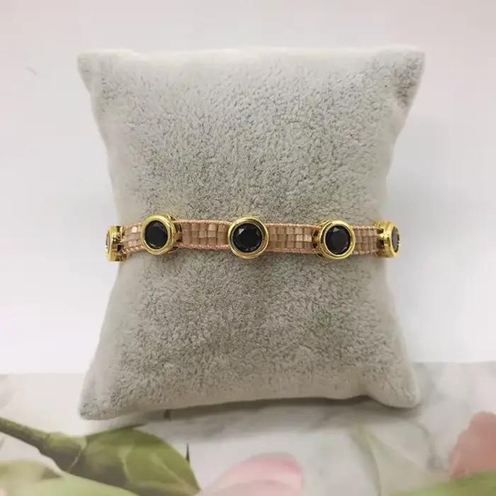 Ensemble de bracelets bohémien en perles de riz pour femmes, réglables, tissés à la main, géométrie, Rivets en coquillage, bijoux de perles polyvalents à la mode