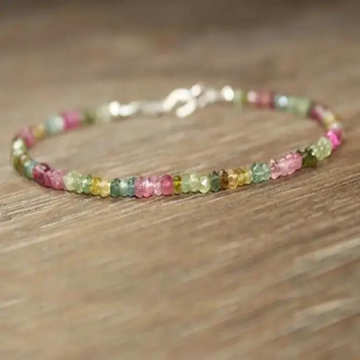 Bracelet en labradorite saphir acrylique pour femmes avec fermoir homard et réglage paramètres de pavage occassions spéciales