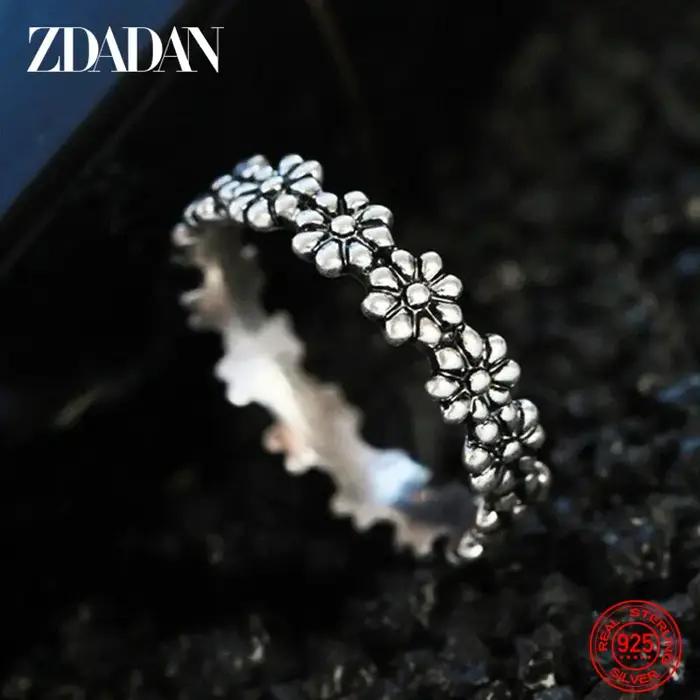 ZDADAN 925 en argent Sterling nouveauté bague marguerite pour les femmes mode bijoux de mariage