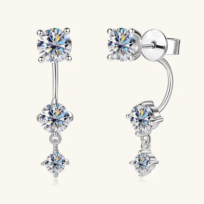 Boucles d'oreilles à pampilles en moissanite et argent 925 pour homme et femme occasions spéciales élégantes à offrir