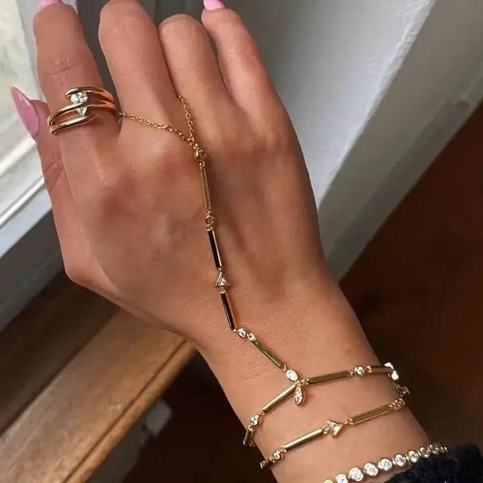 Bague en or trois cercles pour femmes, bijou de mariage unique, en stock, 2025